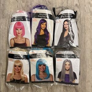 Women's Wig Collection - Pink, Purple, Black, Blonde, Blue, Gray
